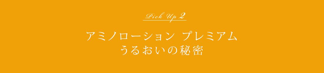 Pickup2 アミノローションプレミアム　うるおいの秘密