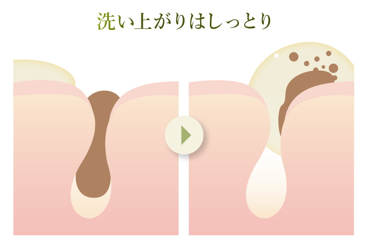 低刺激で洗い上がりはしっとり