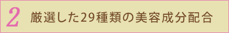 2 厳選した29種類の美容成分配合