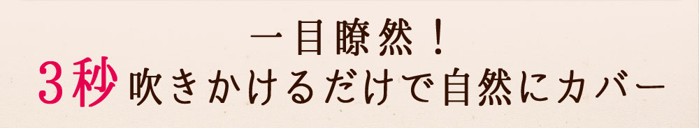 一目瞭然！3秒吹きかけるだけで自然にカバー
