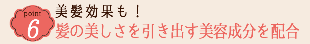 POINT 6 美髪効果も！髪の美しさを引き出す美容成分を配合