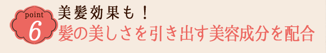 POINT 6 美髪効果も!髪の美しさを引き出す美容成分を配合
