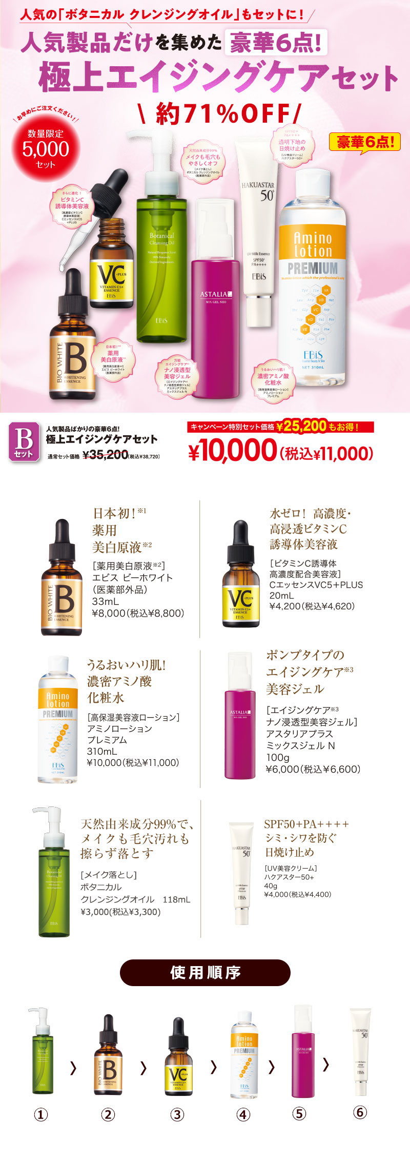B】極上エイジングケアセット|美顔器・原液美容液のエビス化粧品