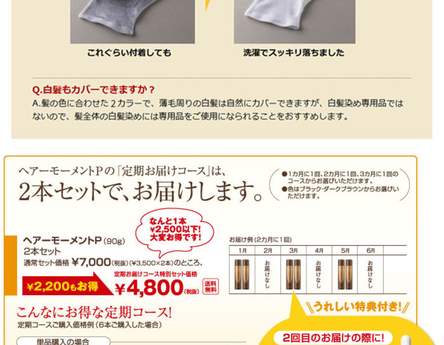 【定期便】ヘアーモーメントP 2本セット