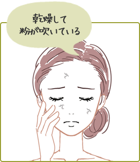 乾燥して粉が吹いている