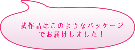試作品はこのようなパッケージでお届けしました！