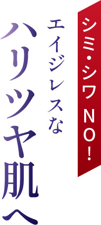 シミ・シワ NO!エイジレスなハリツヤ肌へ
