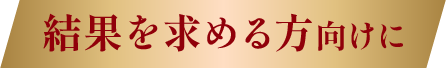 結果を求める方向けに
