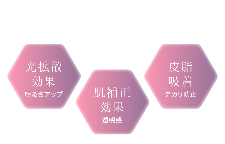光拡散効果 肌補正効果 皮脂吸着