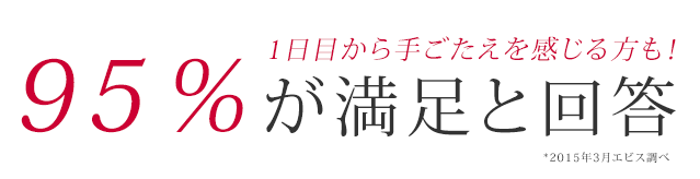 95%が満足と回答