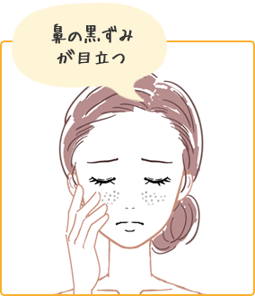 鼻の黒ずみが目立つ