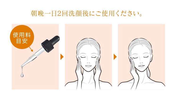 朝晩一日2回洗顔後にご使用ください。