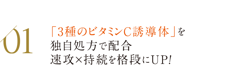 01 「3種のビタミンＣ誘導体」を独自処方で配合速攻×持続を格段にUP!