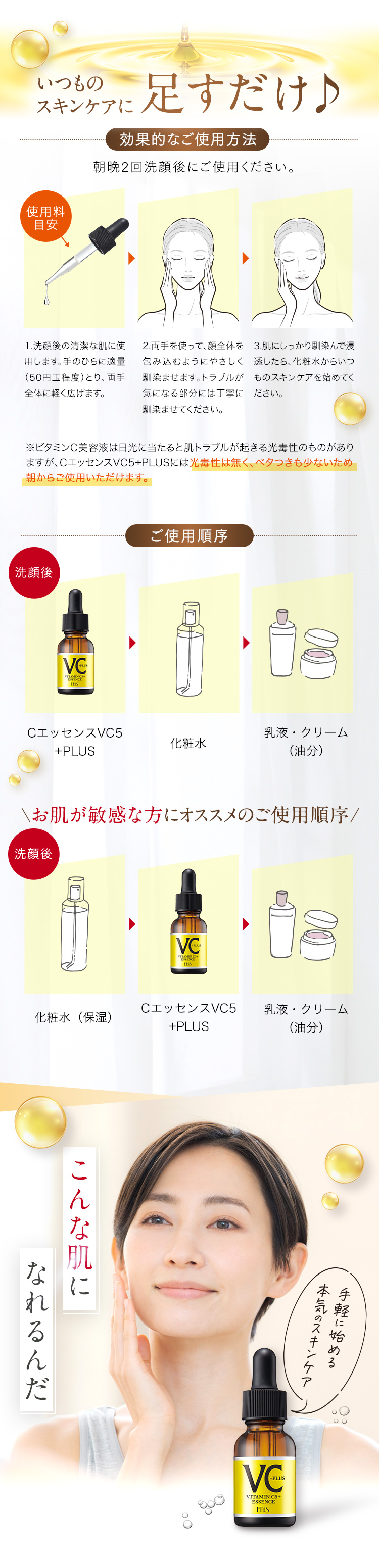 いつものスキンケアに足すだけ♪