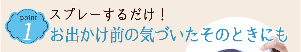 POINT 1 スプレーするだけ!お出かけ前の気づいたそのときにも
