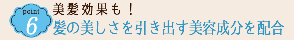 POINT 6 美髪効果も!髪の美しさを引き出す美容成分を配合