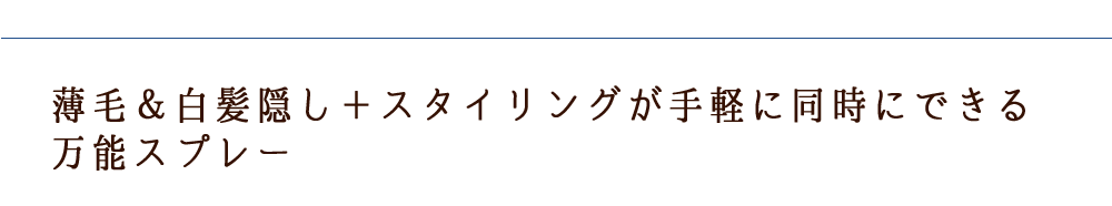 薄毛&白髪隠し+スタイリングが手軽に同時にできる万能スプレー